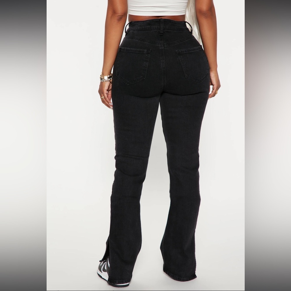 Fashion Nova Black High Waisted Jeans Straight Leg